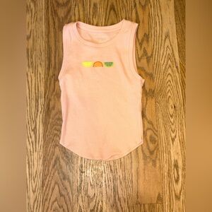 American Eagle Outfitters Peach Tank Top with Fruit Design